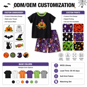Set di Halloween per Bambini Certificato CPC Puresun, Stampa Zucca e Fantasma, <span class=keywords><strong>Abbigliamento</strong></span> Traspirante per Neonati e Bambini 2-10 <span class=keywords><strong>Anni</strong></span> - Product Image 3
