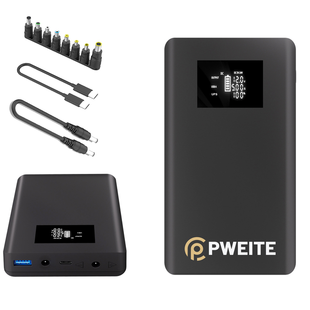 PD100W Solar Pass-through always on Portable Mini DC Power Bank 12v 9v 5v 24v Mini UPS for WiFi Router DVR CCTV Camera Modem ONU