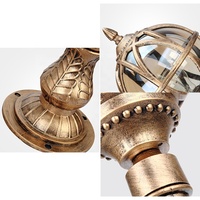 Lampe de jardin LED de style européen, style nordique, rétro, abat-jour en verre, aluminium, IP65, étanche et antirouille