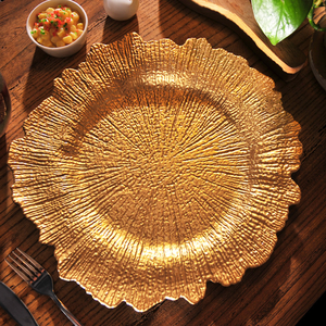 13 inch Charger Plates Party Melamine Plates Wholesale Gold Reef Plastic charger plates wedding