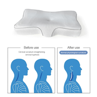 Oreiller orthopédique moderne en mousse à mémoire de forme avec fonctions de massage rafraîchissant pour soulager les douleurs cervicales, option de logo personnalisé, design ergonomique
