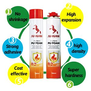 <span class=keywords><strong>Mousse</strong></span> <span class=keywords><strong>isolante</strong></span> PU ignifuge JUHuan B2, pulvérisable après durcissement, haute capacité de remplissage, <span class=keywords><strong>pour</strong></span> l'étanchéité des joints de tuyaux et fenêtres - Product Image 2