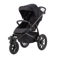 Poussette bébé noire légère personnalisable 3 roues Système de voyage portable en métal Pliage rapide Capacité de charge de 20 kg 0-4 ans