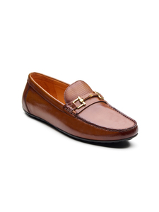 Mocasines de cuero importado al por mayor para hombre, con punta redonda, sin cordones, zapatos formales con forro de cuero DD y lámina interior Ortholite. - Product Image 5