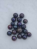 Perles noires lâches avec reflets irisés violet-vert, semi-finies pour la fabrication de bijoux DIY