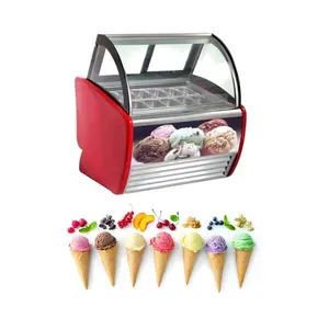 Présentoir gelato réfrigérateur congélateur table top présentoir de crème glacée commercial