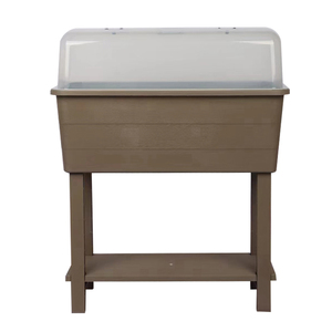 Lit de jardin surélevé <span class=keywords><strong>en</strong></span> <span class=keywords><strong>résine</strong></span> plastique prix d'usine pots de fleurs et jardinières avec pieds pour le jardinage <span class=keywords><strong>en</strong></span> plein air des herbes végétales - Product Image 3