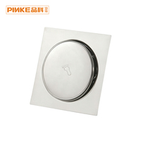 Siphon de sol carré en acier inoxydable chromé, système click pop-up, anti-odeur, anti-insectes, pour salle de bain, hôtel, villa, Ralo Piso