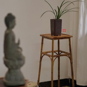 Soporte para flores de bambú y madera Baoming, hecho a mano para sala de té y sala de estar - Product Image 2