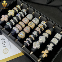 Offre Spéciale – Bague Moissanite en Argent Sterling 925, Test Diamant Approuvé, Style Hip-Hop, Moissanite VVS Iced Out pour Homme avec Certificat GRA – En Stock