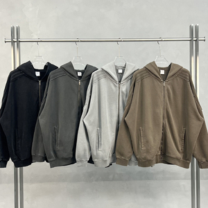 Wholesale Custom logo Embroidery Streetwear Plain Premium Terry Fleece 100% Cotton <b>Mens</b> Long Sleeve <b>Sweatshirts</b> Hoodies - Product Image 1