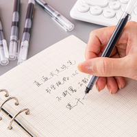 Pulpen Gel Tipe Jarum Berkualitas Tinggi Tinta Cair Langsung Ujung 0.5mm Tinta Hitam Set 12 Buah Alat Tulis Kantor Sekolah