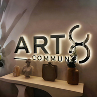 Affichage de Logo d'Entreprise 3D Rétroéclairé Or Miroir Acier Inoxydable Lettres Boîtier Lumineuses LED Enseigne LED Personnalisée pour Usage Commercial Intérieur