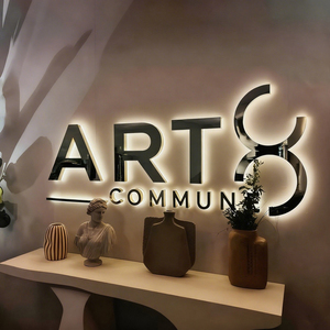 Công ty Logo hiển thị 3D Backlit vàng gương thép không gỉ <span class=keywords><strong>LED</strong></span> chiếu sáng chữ kênh tùy chỉnh dẫn đăng ký cho doanh nghiệp trong nhà - Product Image 3