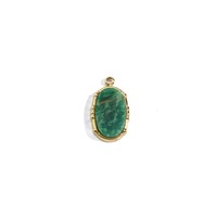 Pendentif en pierre naturelle à facettes avec breloque géométrique en acier inoxydable Delicate16.5 * 9.5mm pour la fabrication de bijoux