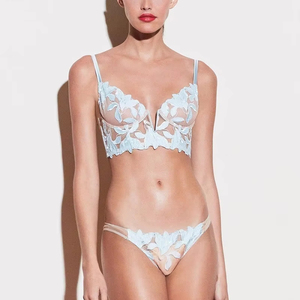 Bragas y sujetador de lencería sexy transparente de fabricante de China para mujeres gordas - Product Image 1