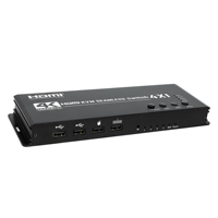 TV-Link 4K 30Hz 4x1 HDMI1.4 HDCP1.4 KVM Switcher 4-Laptop PC Kontrol Mouse Hitam CE/FCC/RoHS Paduan Aluminium Garansi 12 Bulan