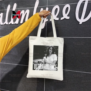 <span class=keywords><strong>Lana</strong></span> <span class=keywords><strong>Del</strong></span> <span class=keywords><strong>Rey</strong></span> Femme Toile Sac Fourre-Tout Eco Shopping Grande Capacité Sac à Bandoulière Pour Femmes Femme Pliable Plage Shopper Sac - Product Image 2