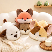 OEM ODM Personnalisé Coussin en peluche animal couché, motif renard, chien, Corgi, mignon et doux, pour décoration de canapé à la maison