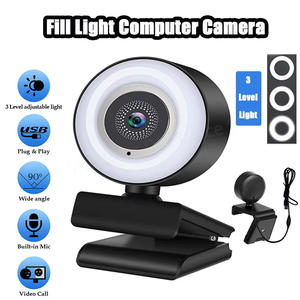 1080P Mini Caméra Full HD <span class=keywords><strong>Webcam</strong></span> Avec Anneau Lumière Microphone USB Diffusion En Direct Pour Youtube <span class=keywords><strong>PC</strong></span> Ordinateur Portable Prise De Vue Vidéo - Product Image 2