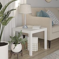 Table Basse en Bois Massif Blanc, Design Minimaliste Moderne, Facile à Déplacer, Idéale pour Salon, Chambre, Bureau à Domicile, Hôtel - Vente Flash