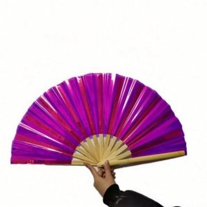 พัดพับขนาดใหญ่ 33 ซม. พัดมือพีวีซี พัดกังฟู พัดไม้ไผ่พีวีซี - Product Image 3