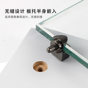 Zinc Alloy Glass Clamp 6-8mm Thickness For Glass Cabinet Connection Gunmetal Finish Durable Hardware Support - Product Image 5