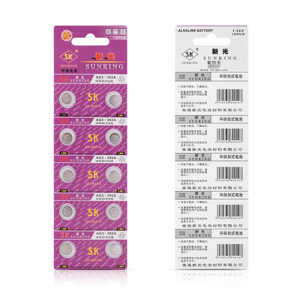 Pilasボタン電池メーカーAlcalina Coin Pilas Ag3 392A1.5vアルカリボタン電池Lr41おもちゃ用