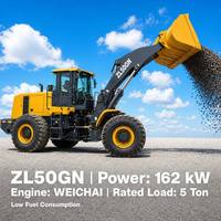 Chargeuse sur pneus ZL50GN d'occasion de haute qualité 2025, capacité de godet 3,0-4,5 m³, puissance 162 kW, pelle mécanique d'occasion, tracteur chargeur frontal 5 tonnes