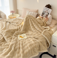 Couverture en fourrure de lapin pour chambre à coucher matelassée fausse fourrure King Queen Twin Portable portable chauffant jetable hiver automne