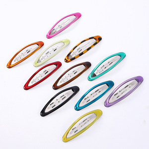 Oval Hair <b>Clip</b> 10 Cm Plastic Resin Women Daily Use Solid Color Side <b>Clip</b> For Bangs And Loose Hair - Product Image 4