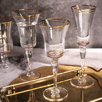 Gobelet en verre pliant de luxe moderne Phnom Penh rétro motif vertical verre brut distinctif pour table de ménage champagne raisin