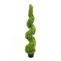 Arbre topiaire artificiel en spirale de 180 cm de haut, protégé contre les UV, résistant aux intempéries, plante artificielle réaliste