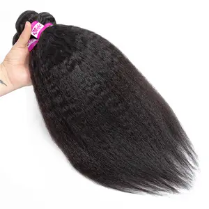Yeswigs Yaki Dei Capelli Umani Pacchetto 100% Lordo Cuticola Allineati Visone Umani Brasiliani Dei Capelli Del Virgin Del Tessuto Crespo Fasci di Rette - Product Image 1