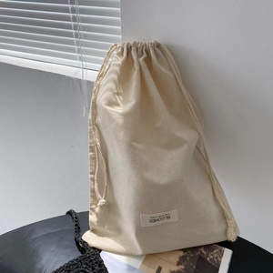 Bolsa de Algodón Muselina Orgánica Ecológica Personalizada BSCI, Bolsa de Tela de Calicó Natural Promocional con Cordón y Logotipo Impreso - Product Image 1