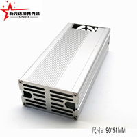Caja de Aluminio Extruido Plateada con Aletas de Refrigeración y Ventilador, Carcasa para Fuente de Alimentación, Controlador, PCB, Caja Protectora