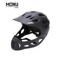 Capacete de montanha para adultos, capacete completo com proteção de queixo e viseira ajustável