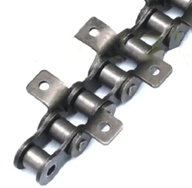 Kaliteli karbon çelik endüstriyel kısa Pitch konveyör makara zinciri 08B ile K1/L2 ekleri