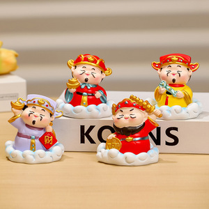 ชุดรูปปั้นเรซิ่นเทพเจ้าแห่งความมั่งคั่งห้าองค์ ของตกแต่งบ้านและสำนักงาน งานฝีมือศิลปะ ของขวัญ - Product Image 2