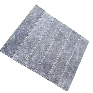 Antique Silver Valley Grey Limestone Bricks Natural Limestone Pavers Grey Black Natural Tumbled Tiles For Sale