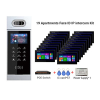 Interphone TCP/IP 7 ''pouces 20 moniteurs système d'interphone vidéo pour appartement avec 1 caméra de sonnette