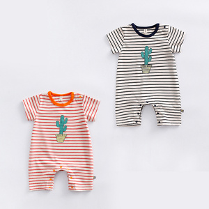 Productos de Venta Caliente en China: Mameluco de Algodón para Bebé con Tejido de Punto Suave a Rayas - Product Image 1