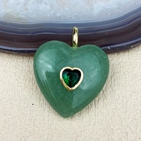 Pendentif Cœur en Pierre Naturelle, Breloque en Cristal de Quartz, Améthyste, Œil de Tigre, Lapis Lazuli pour la Fabrication de Bijoux