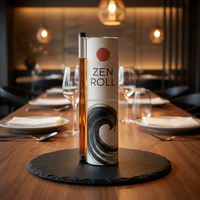 Tube d'emballage pour sushi, hygiénique, alimentaire, biodégradable, en carton, taille et couleur personnalisées, impression CMYK, cadeau artisanal