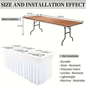 Best-Selling Modern Stretch Polyester Rectangular <b>Dining</b> <b>Table</b> <b>Cover</b> Skirt for Weddings Outdoor Parties - Product Image 3