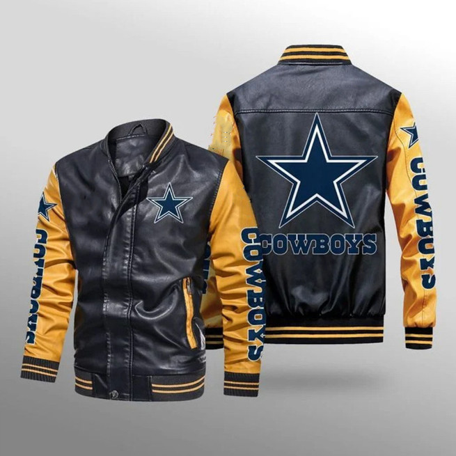 Wholesale 2022 All 32 Nfl Football Teams Leather Jacket Man Winter Keep Warm Zipper Camping & Hiking Jacket