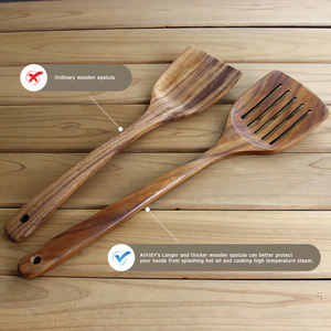 Juego de utensilios de cocina de madera de Acacia, espátula de cuchara de madera, Juego de 3 piezas - Product Image 6