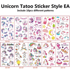 10 cái/bộ con hình xăm Sticker Unicorn công chúa tạm thời trẻ em giả hình xăm cô gái cánh tay tay cơ thể waterdichte tatouages đổ enfants - Product Image 4