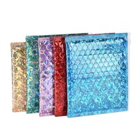 Sacs d'expédition colorés en polyéthylène, enveloppes matelassées à bulles imprimées or métallisé personnalisées