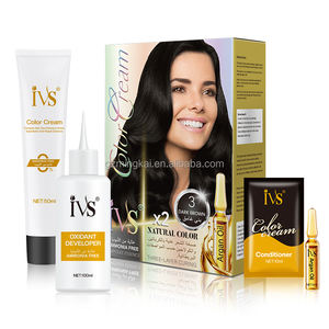 Creme de Coloração de Cabelo Loiro Claro Profissional IVS com Queratina e Óleo de Argan, Condicionador, Livre de Amônia, Cor Permanente - Product Image 4